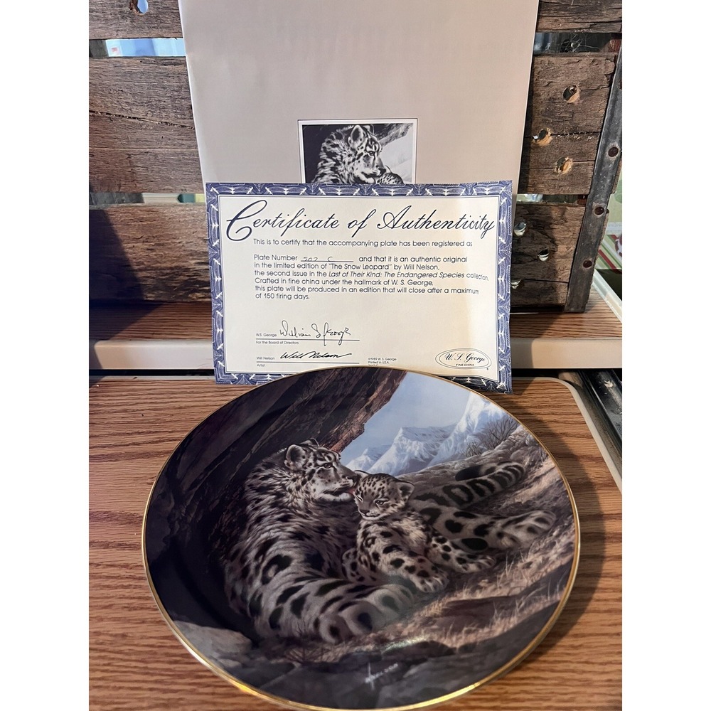 The Last of Their‎ Kind, THE SNOW LEOPARD, by Will Nelson,  1989,   w/Box & COA